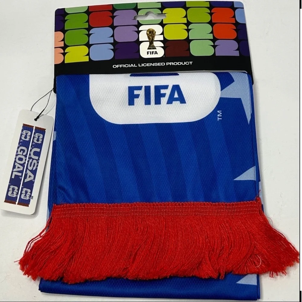 FIFA World Cup 26 USA Scarf Blue Red White Official Licensed Goal Soccer 7